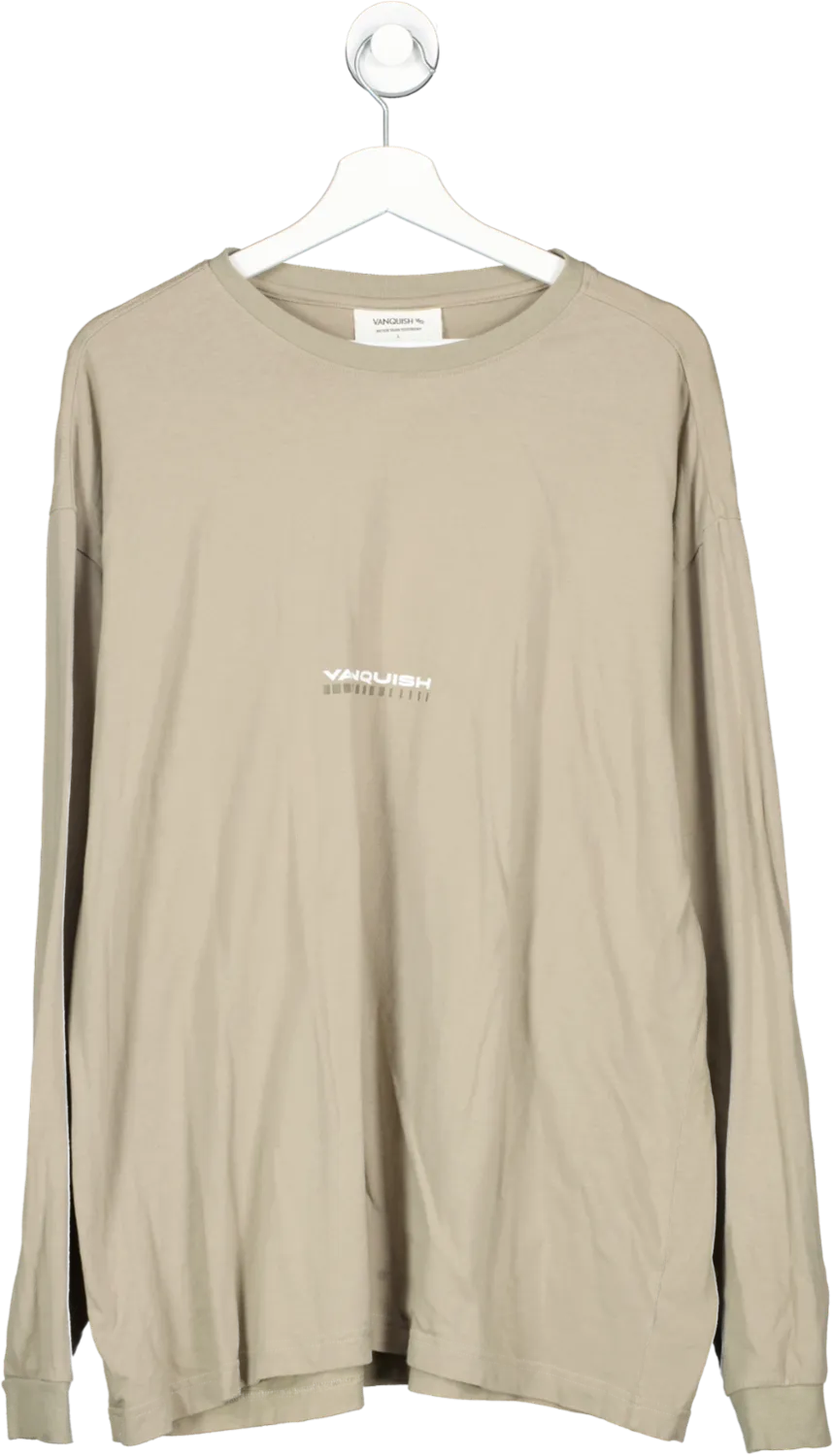 Vanquish Beige Athletics Division Long Sleeve T Shirt UK L