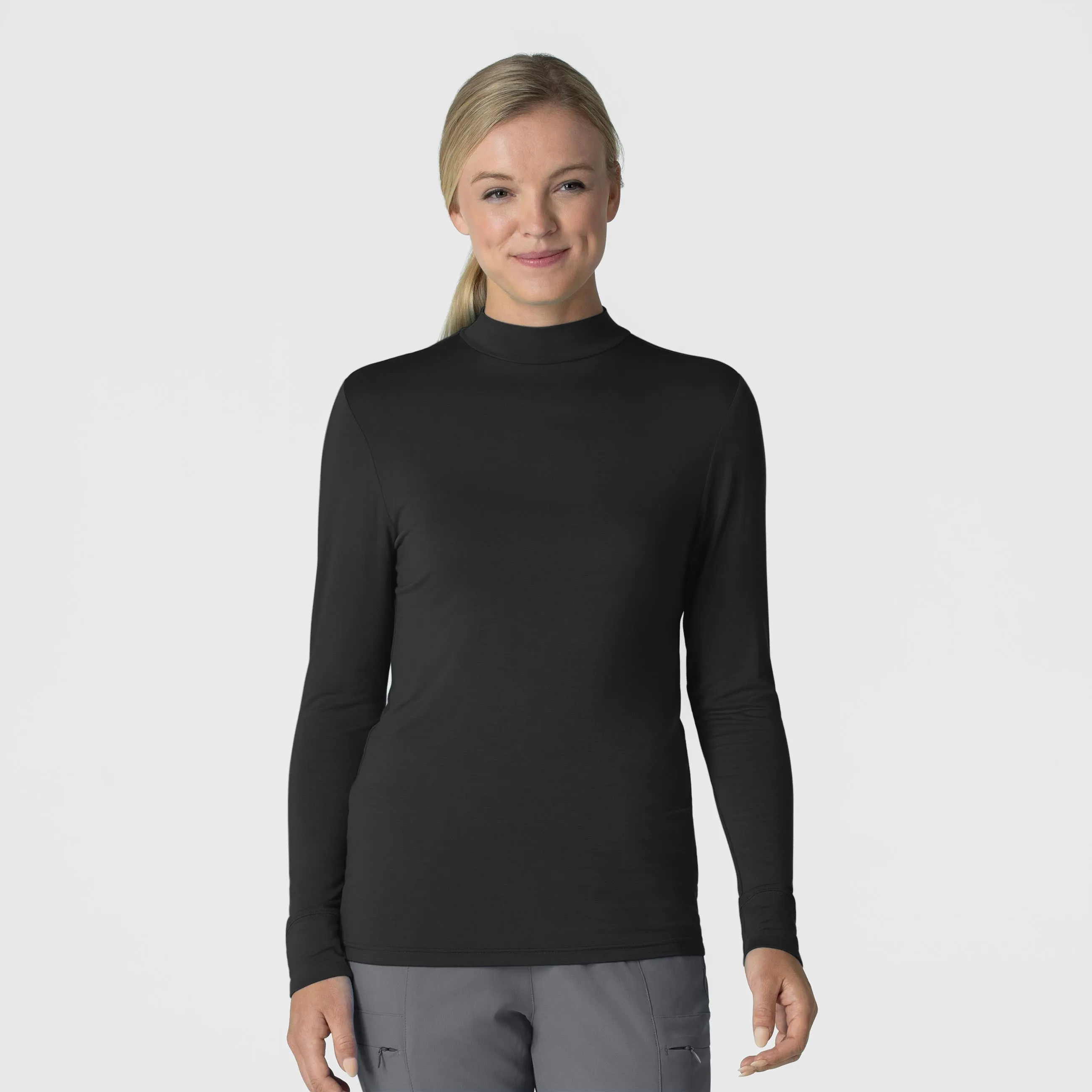 Wink LAYERS Women's Long Sleeve Mock Neck Silky Tee 2129