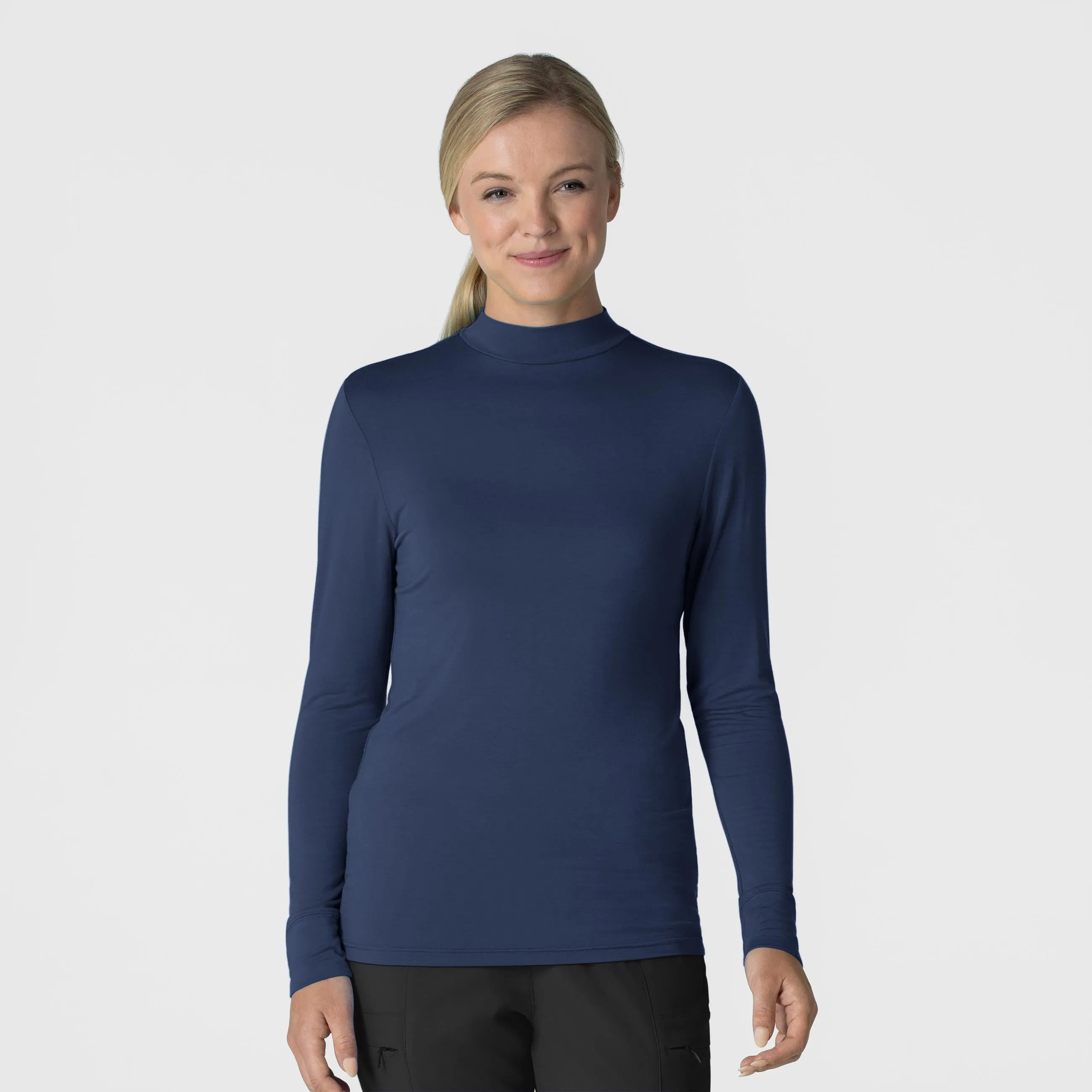 Wink LAYERS Women's Long Sleeve Mock Neck Silky Tee 2129