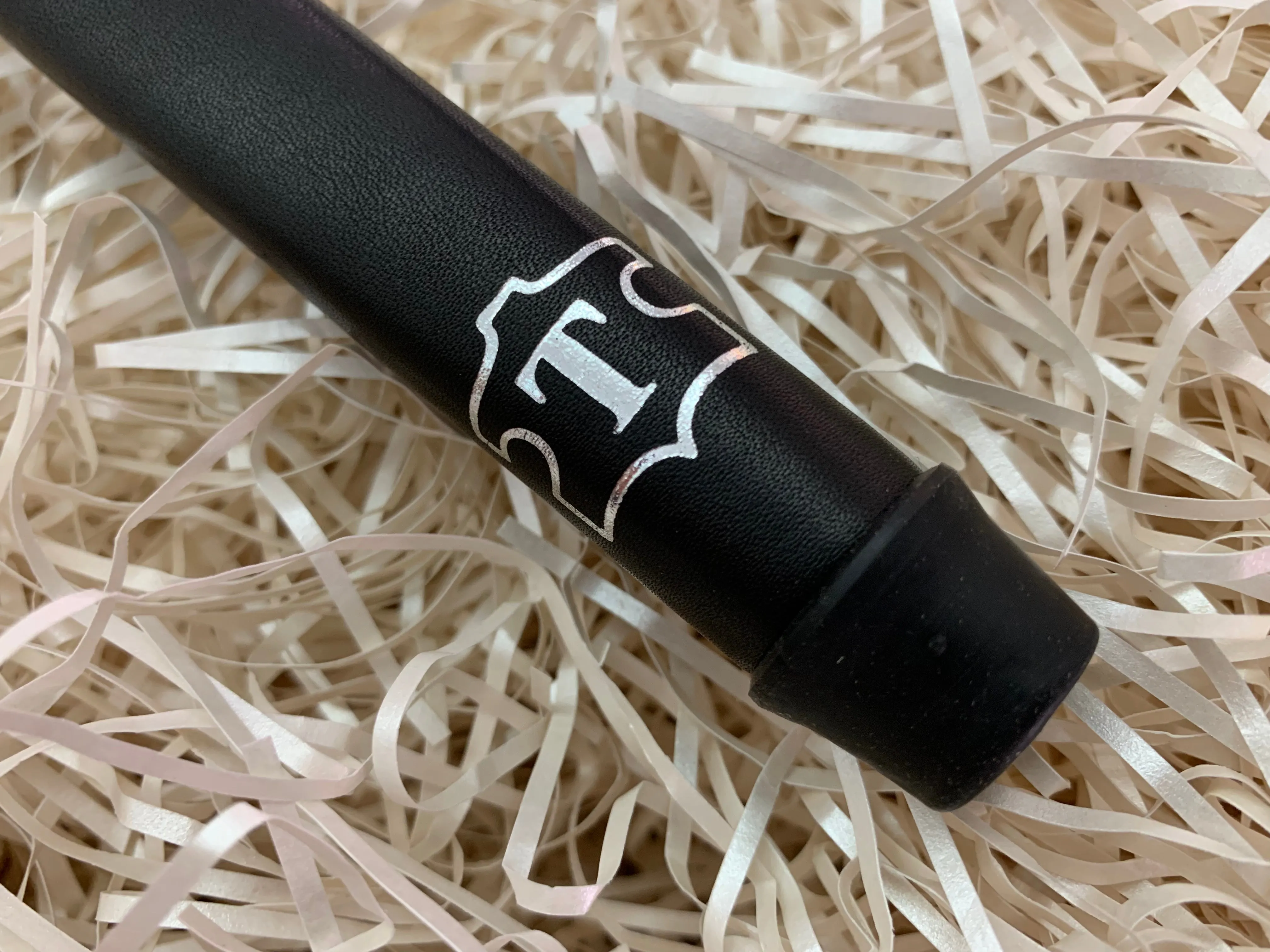 Yamada Putter Grip Leather Standard Size in Black with Orange Letters