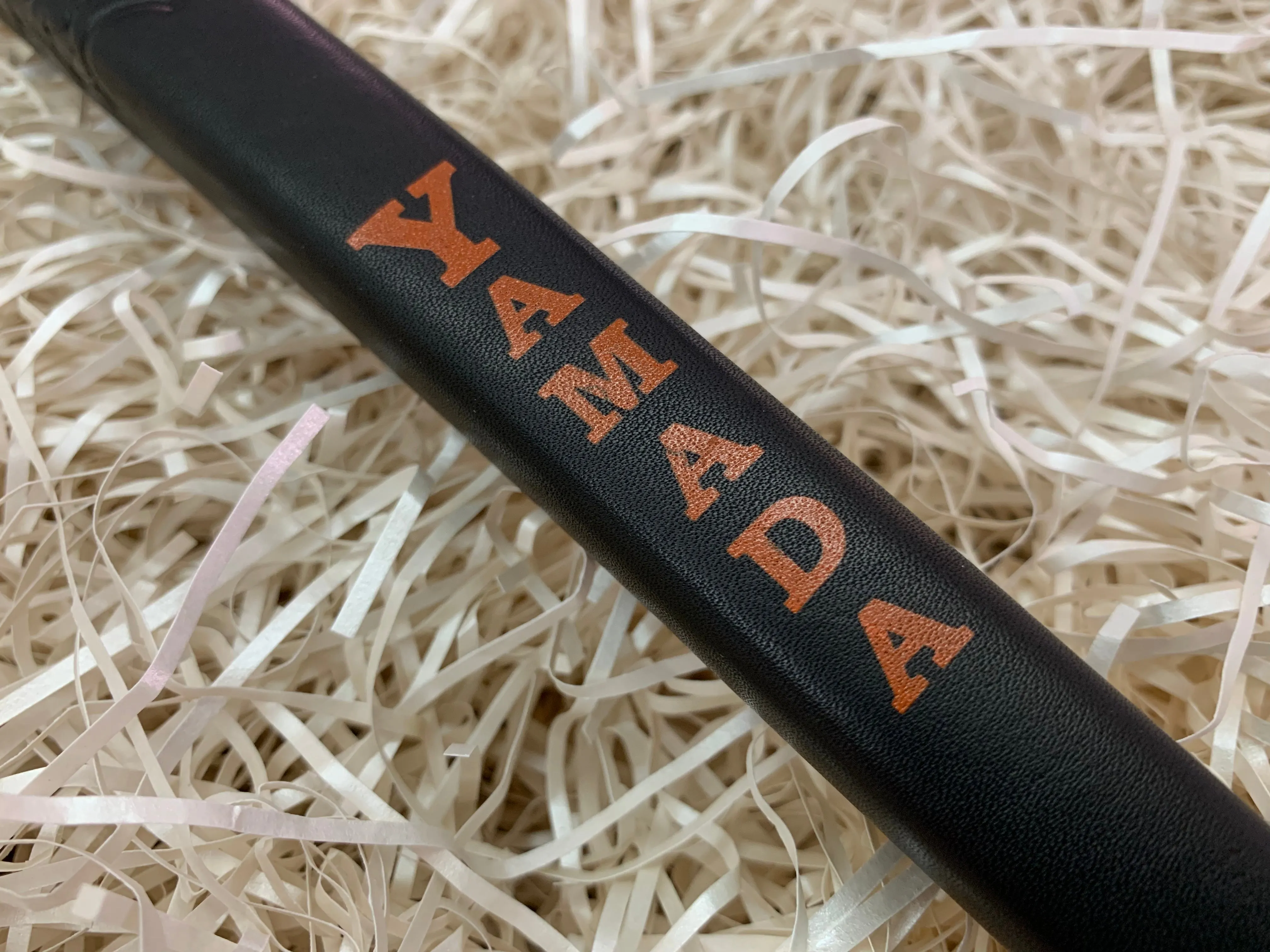 Yamada Putter Grip Leather Standard Size in Black with Orange Letters